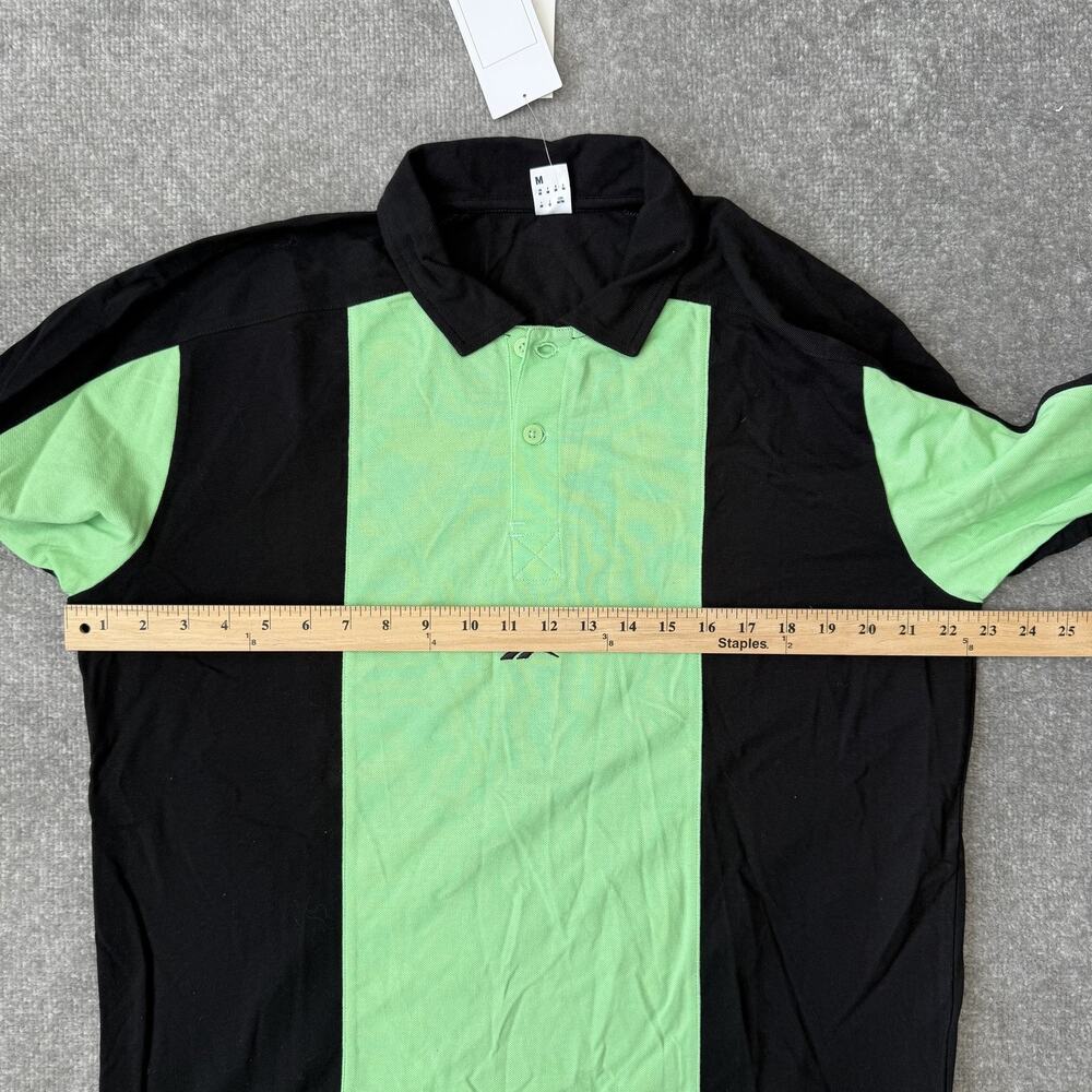 Reebok Shirt Mens Medium Black Green Skate Rugby Long Sleeve Casual Sport NEW - Picture 8 of 10